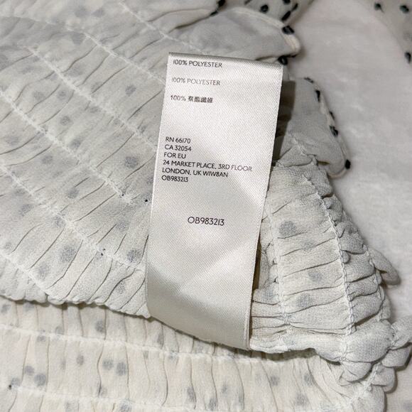 Anthropologie Lucia Off Shoulder Smocked Polka Dot Blouse Romantic Medium - Picture 13 of 15